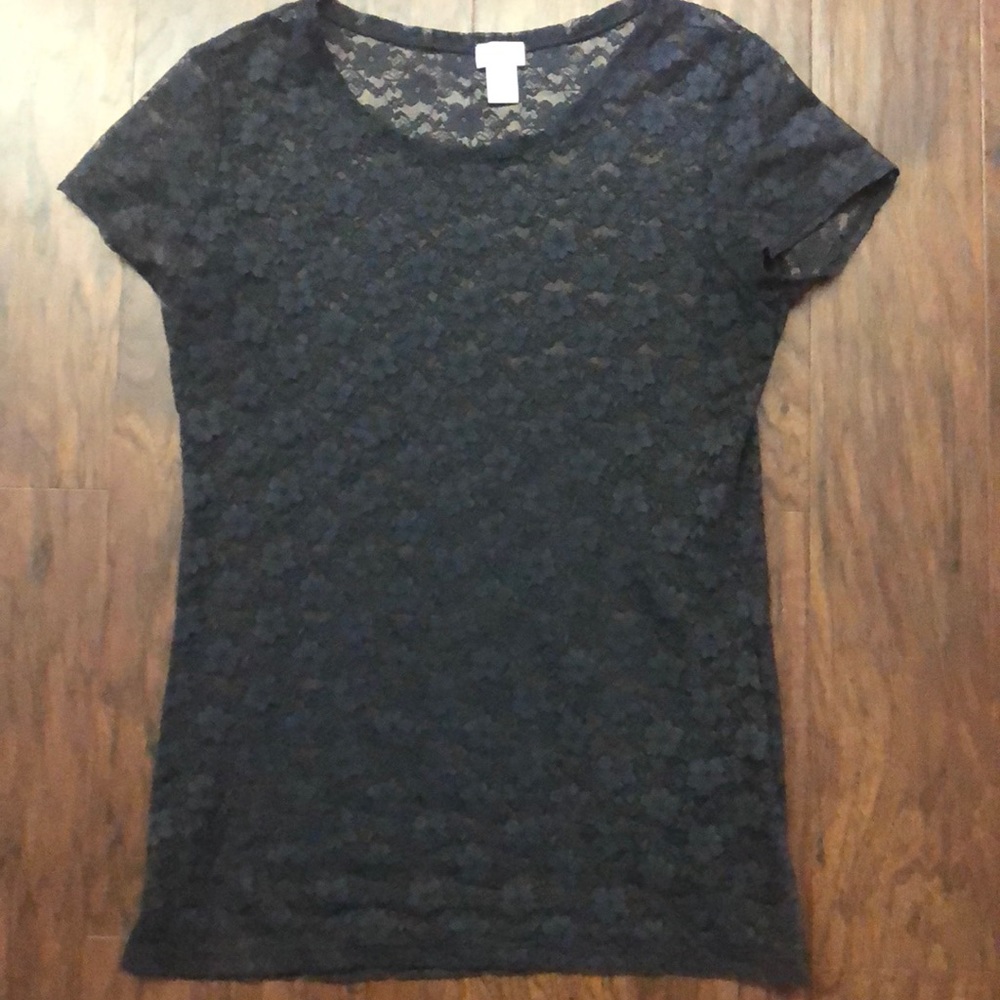 Grey lace top
